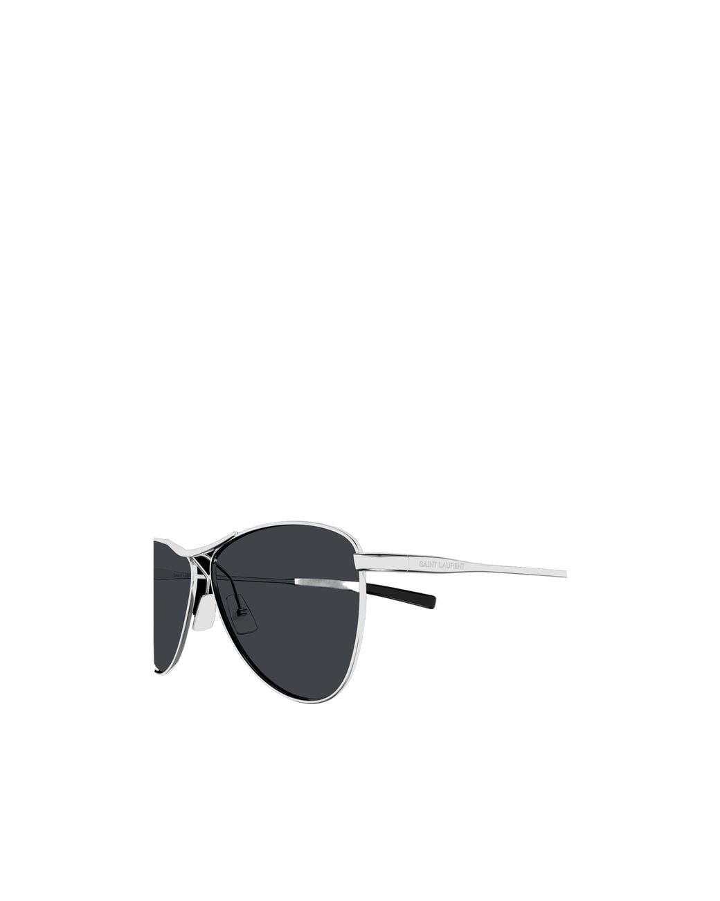 Saint Laurent White Eyewear Vesper Pilot Frame Sunglasses