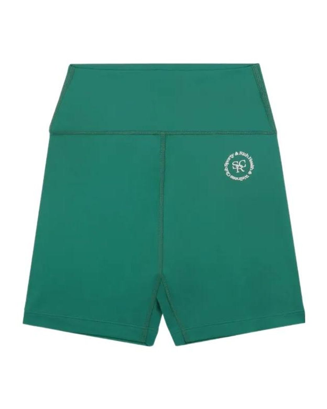 Sporty & Rich Green Logo-Embellished Cycling Shorts