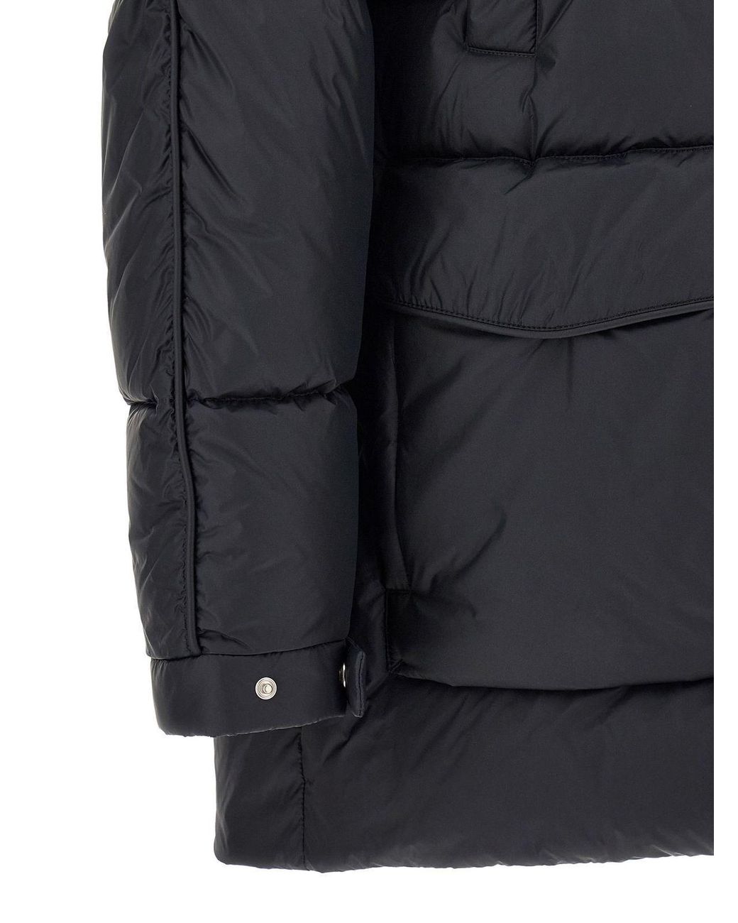 Herno Black Laminar Detachable Hood Quilted Down Jacket for men