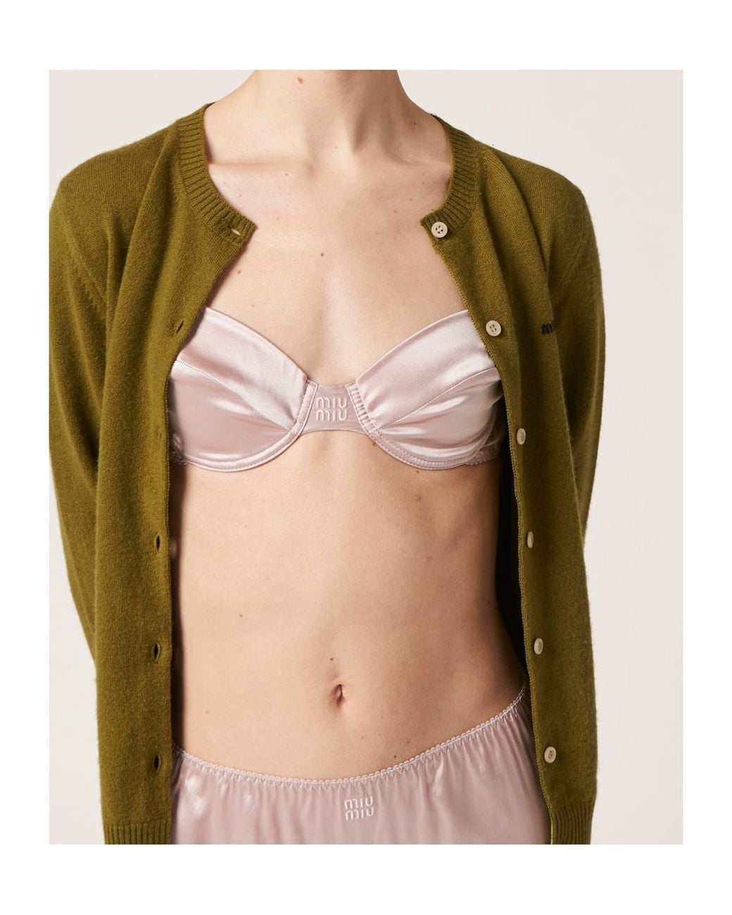 Miu Miu Pink Satin Bra