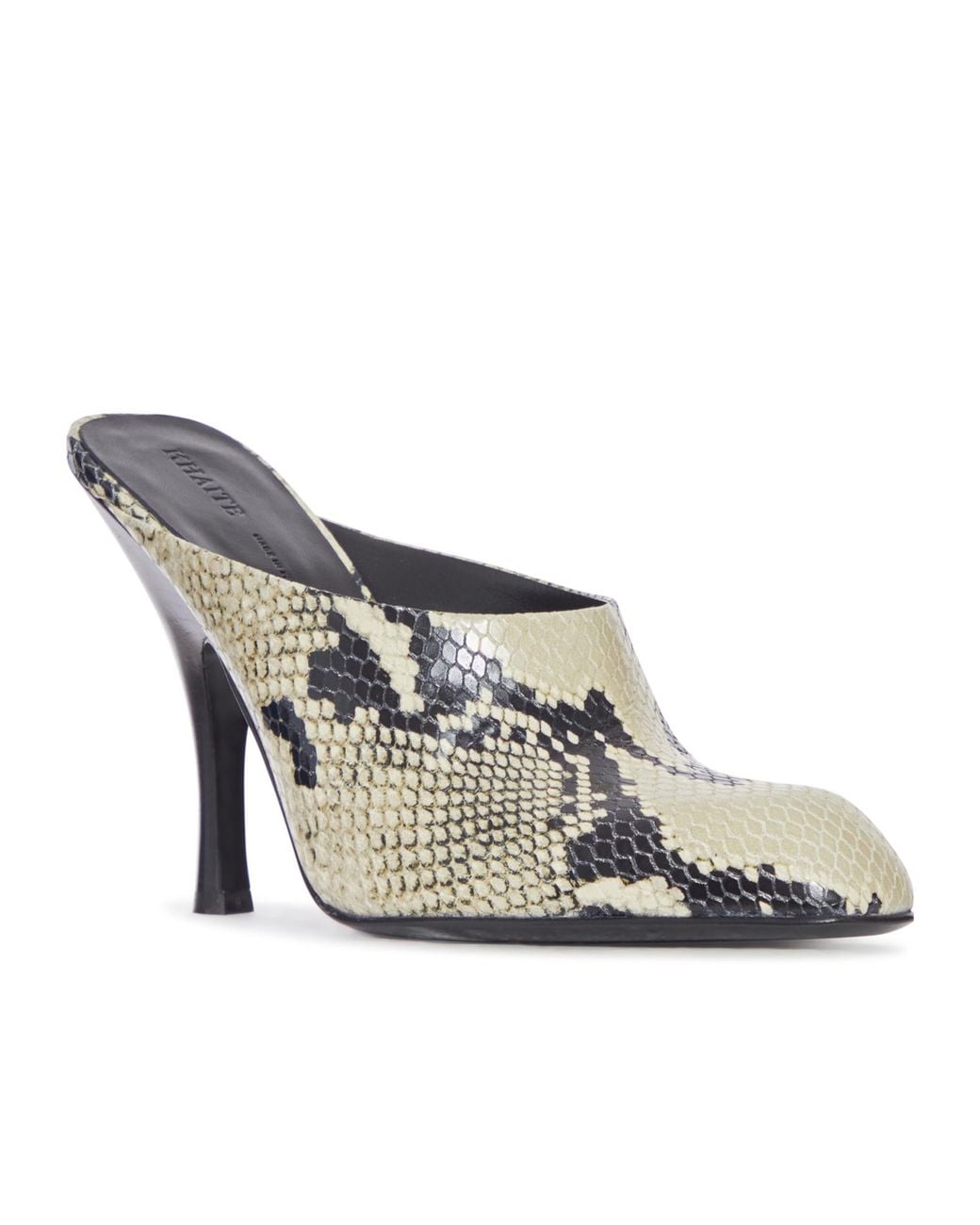 Khaite White Snakeskin Print Mule