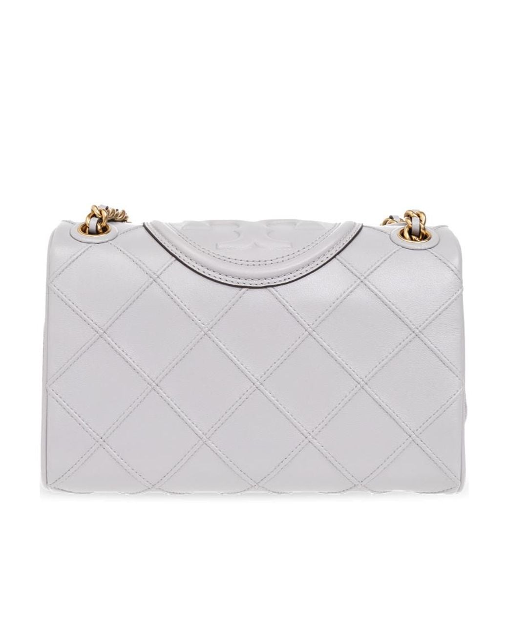 Tory Burch Gray Fleming Convertible Foldover Small Shoulder Bag