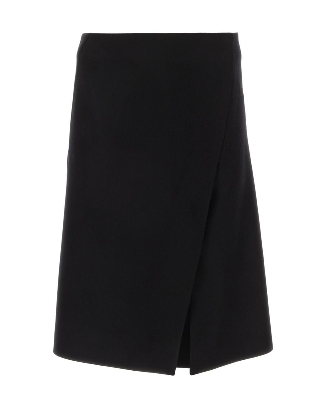 Stella McCartney Black Front-Slit Midi Skirt