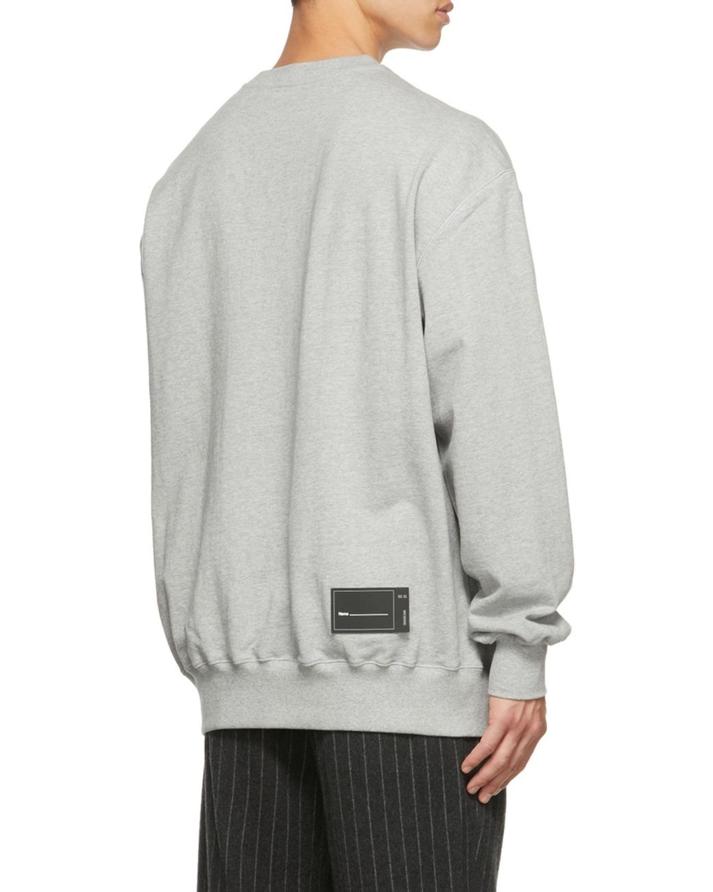 we11done Gray Logo Print Sweatshirt for men