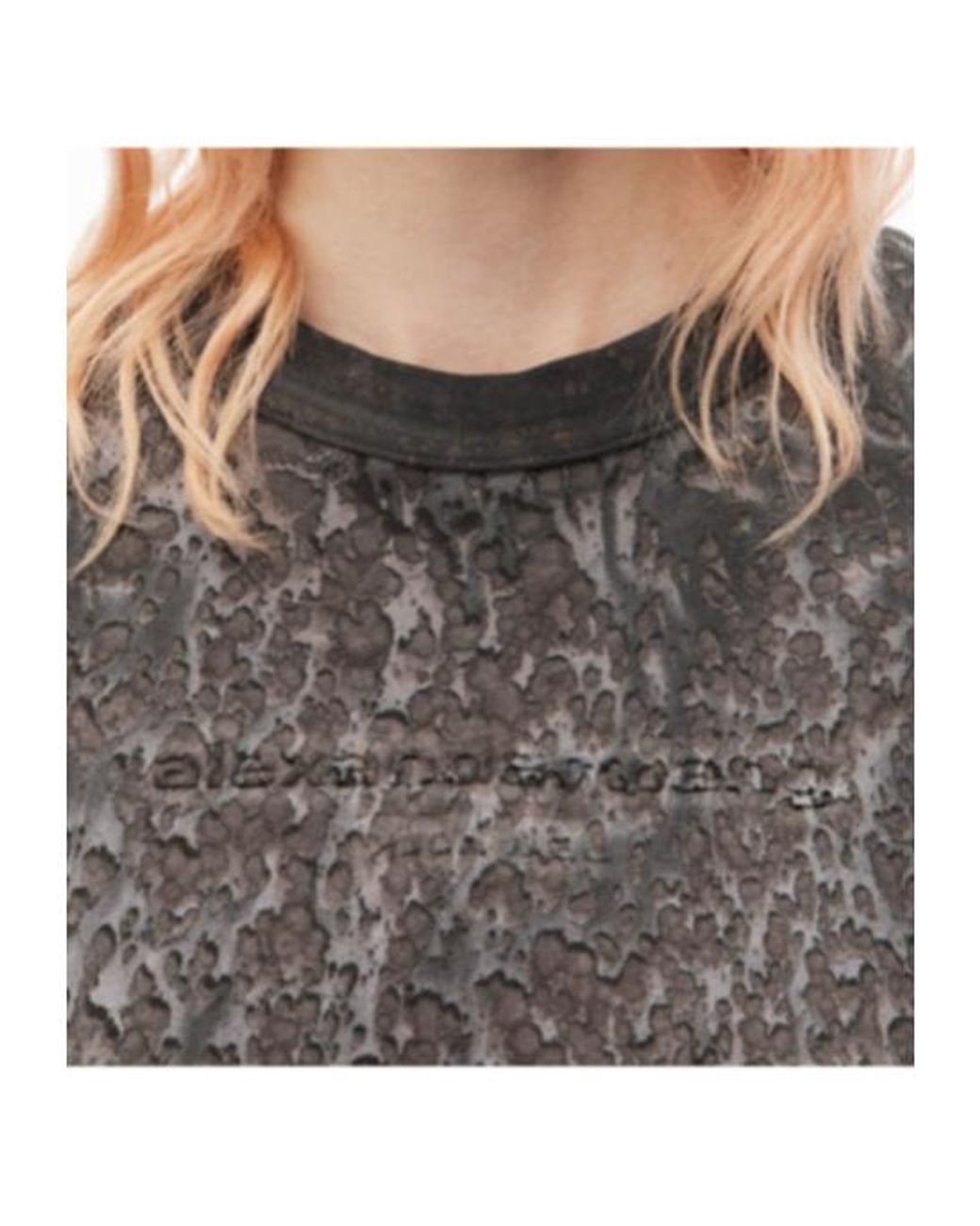 Alexander Wang Gray Splatter-Wash Crewneck T-Shirt