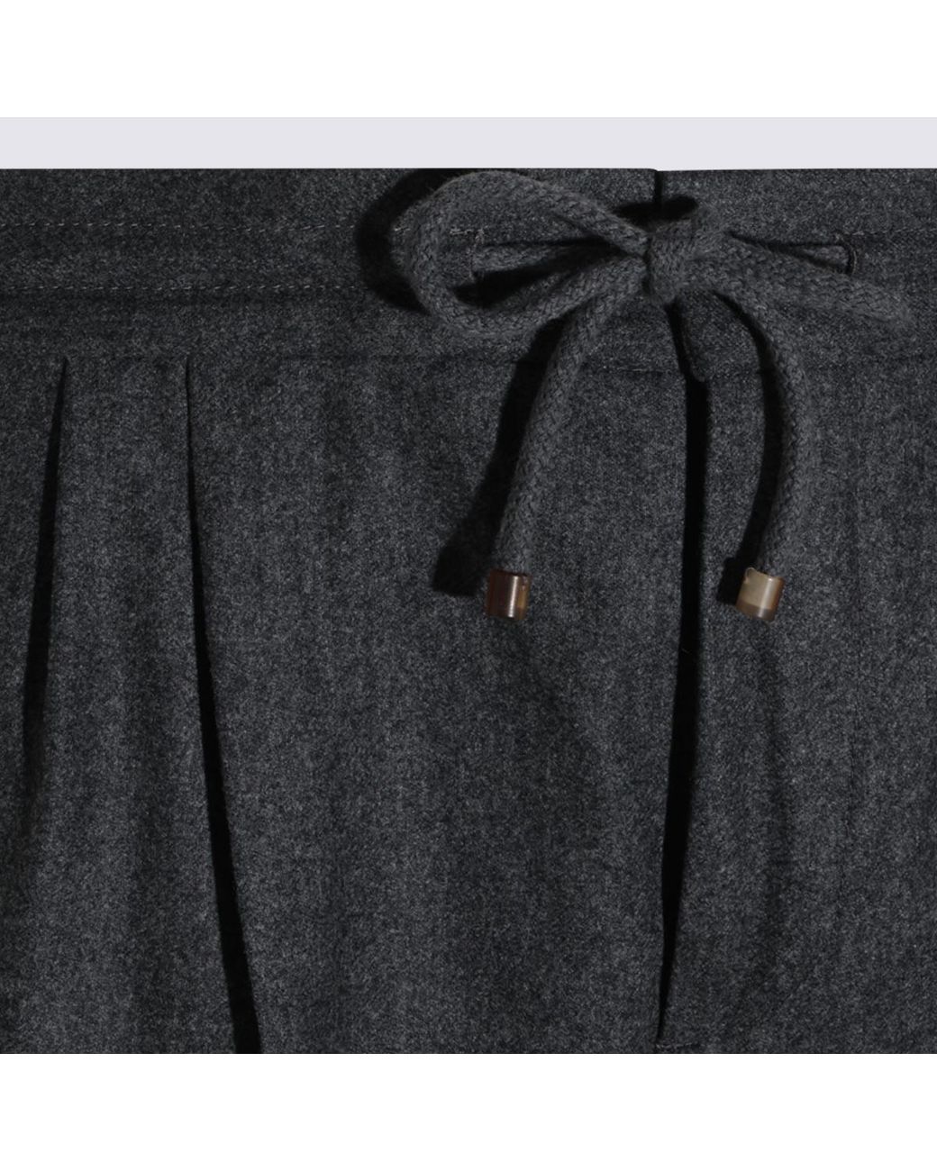 Brunello Cucinelli Black Drawstring Elastic Waist Pants for men