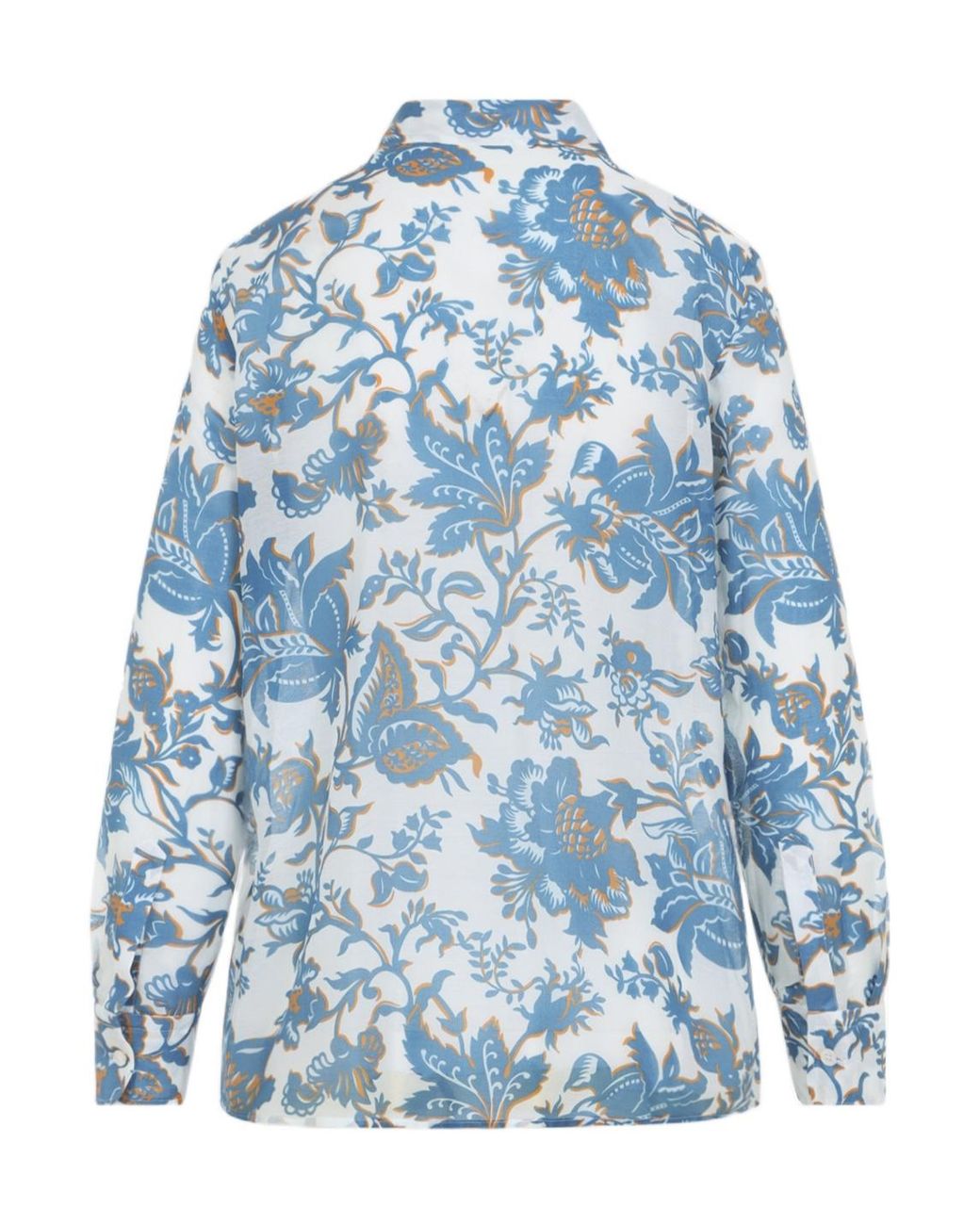 Etro Blue Pattern-Printed Long-Sleeved Shirt