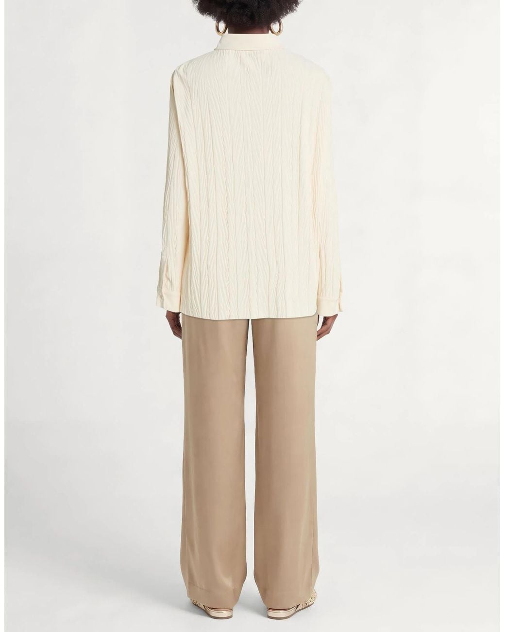Max Mara White Solid-Color Long-Sleeved Shirt