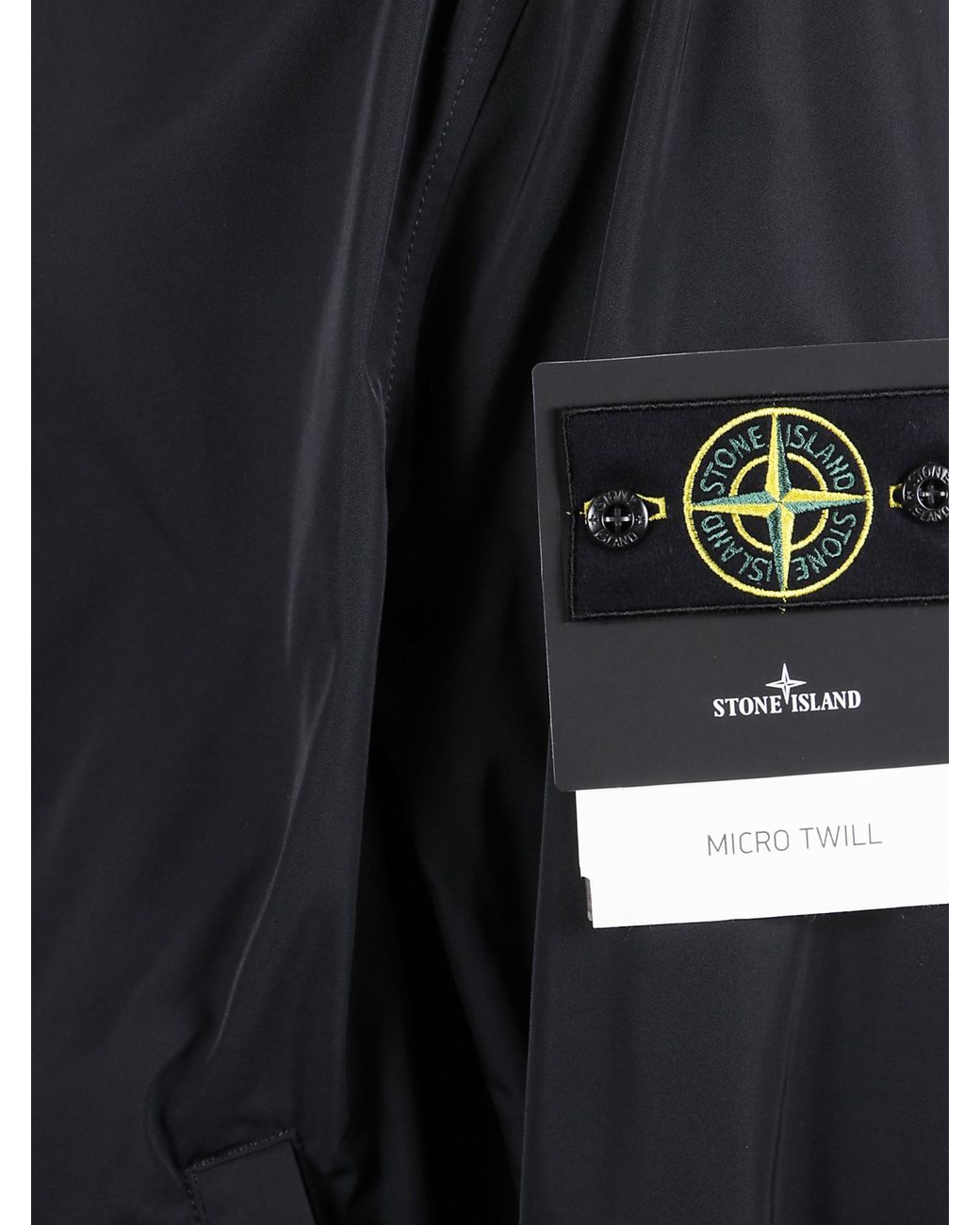 Stone Island Black Logo Patch High Neck Jacket for men