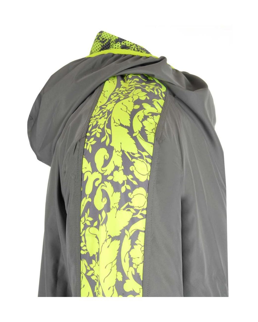 Versace Gray Logo Printed Half-Zip Jacket for men