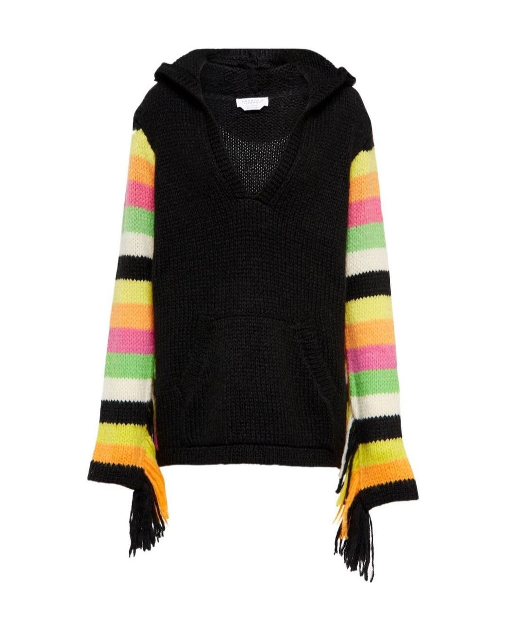 Gabriela Hearst Black Striped Knit Hoodie