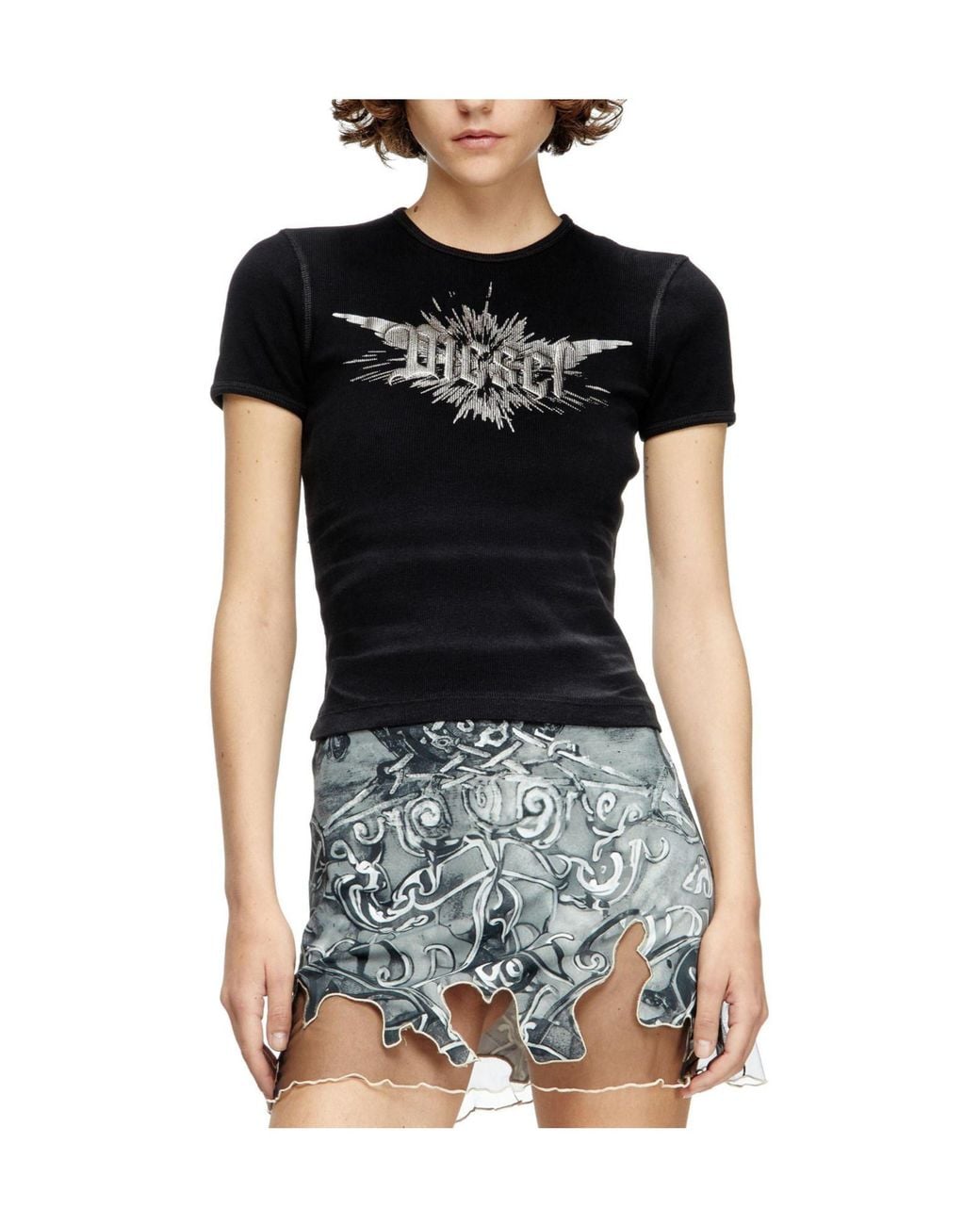 DIESEL Black Long Versatile Tank Top