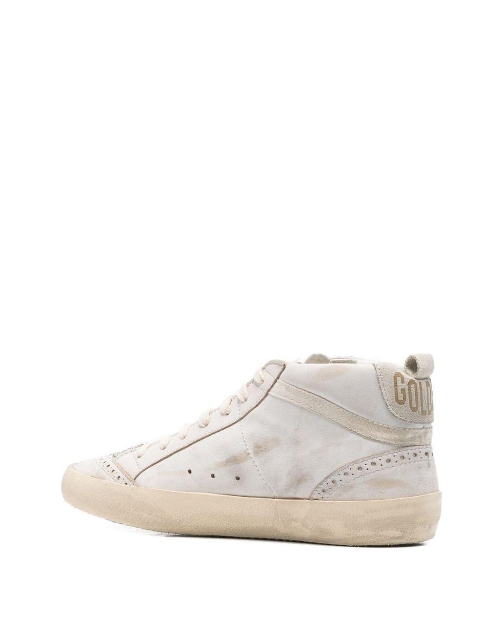 Golden Goose Deluxe Brand White Mid Star Glittered Sneakers