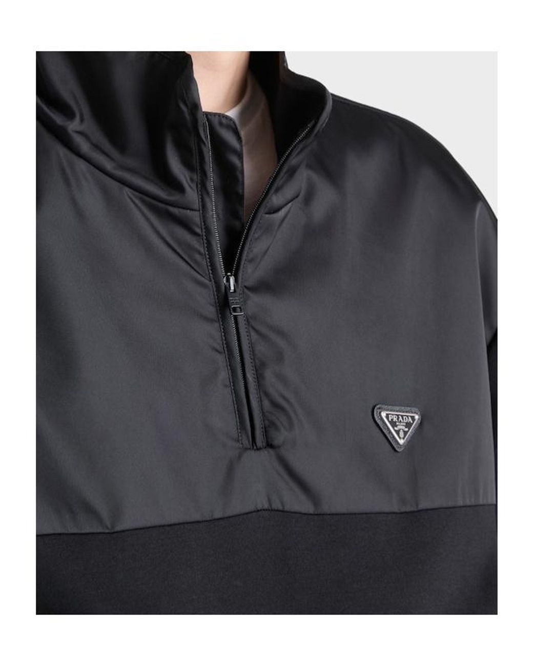 Prada Black Fleece Zipped Jacket for men