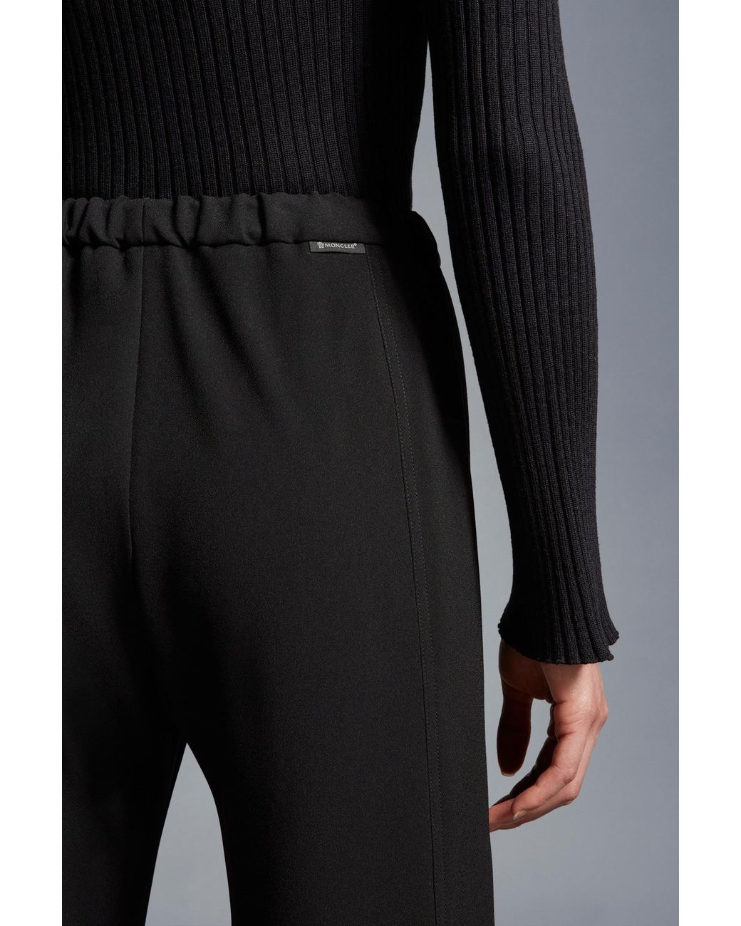 Moncler Black Relaxed Fitting Straight Leg Trousers