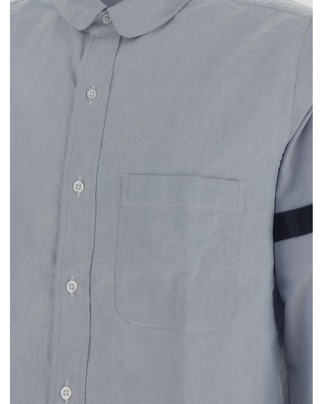 Thom Browne Gray Long-Sleeved Buttoned Shirt for men