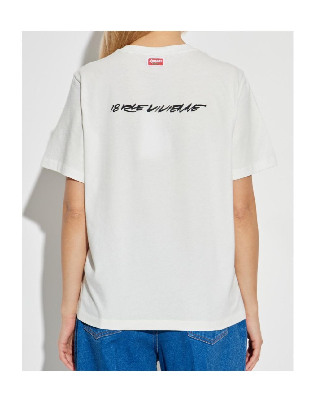 KENZO White Logo Printed Crewneck T-Shirt