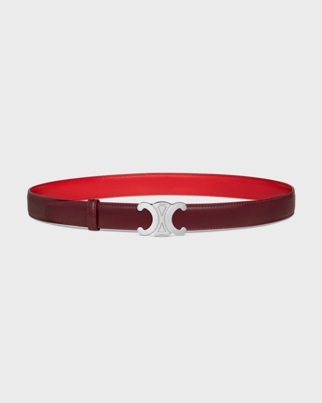 Céline White Triomphe Buckle 25 Mm Reversible Belt