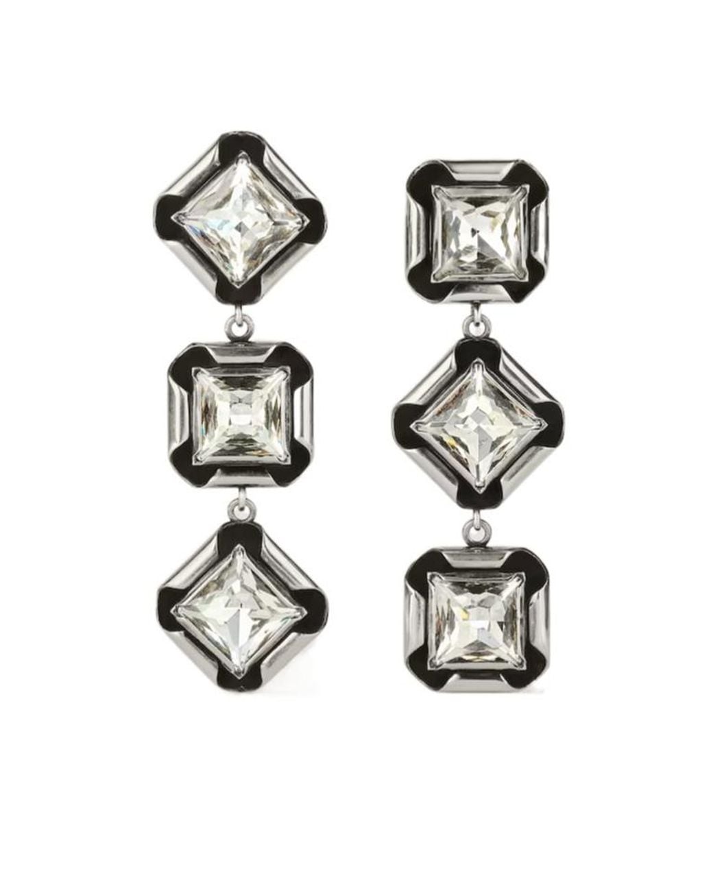 Givenchy White Deconstructed Crystals Earrings