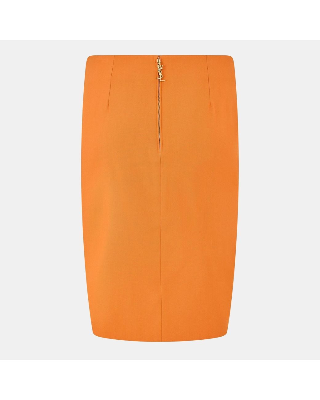 Saint Laurent Orange Cryn Stn Skrt Ld54