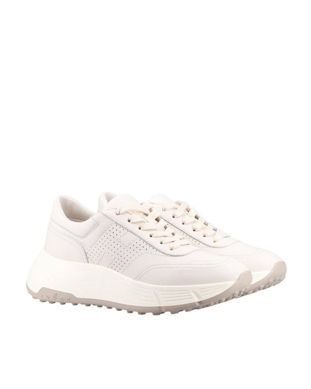 Hogan White H669 Lace-Up Sneakers