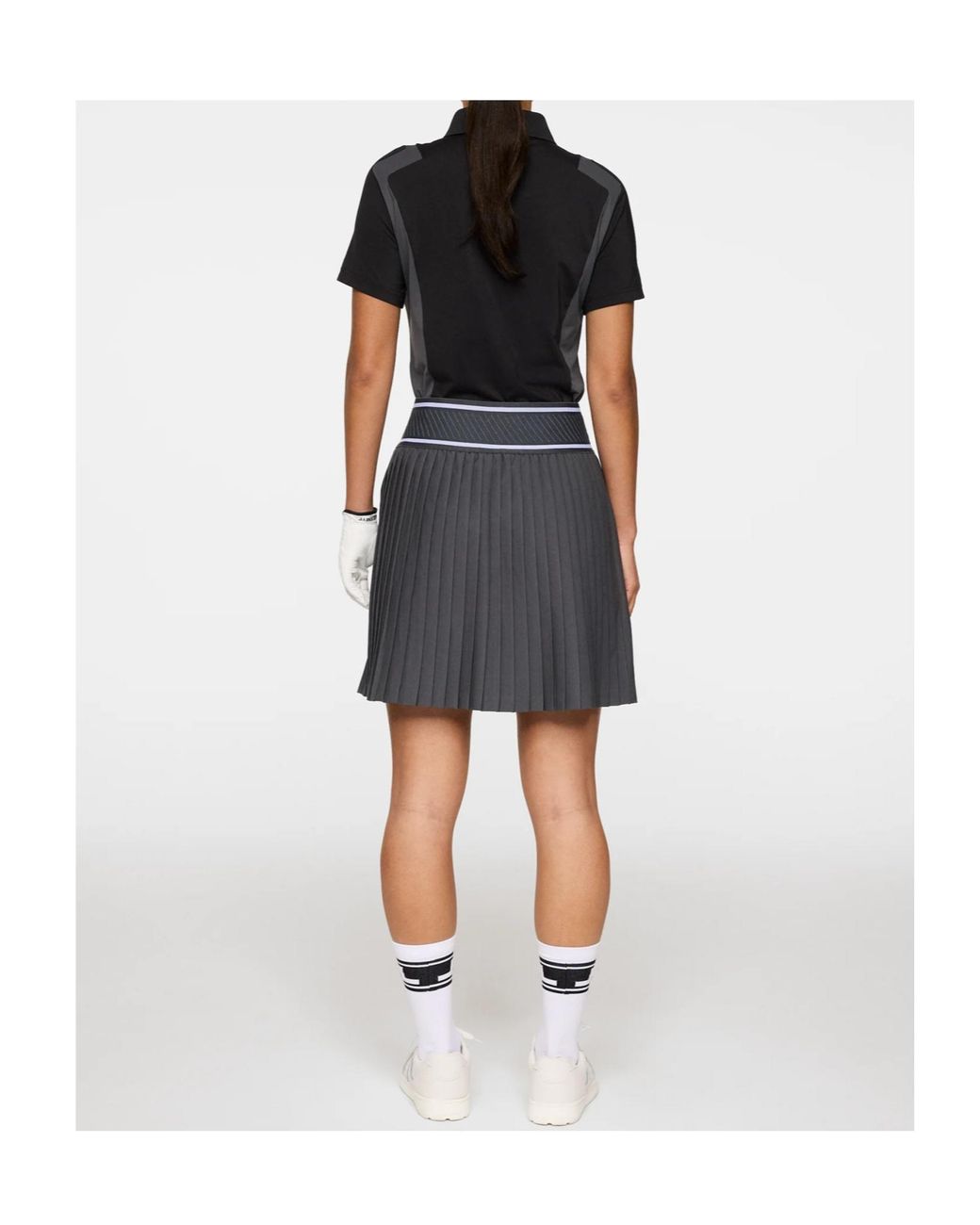 J.Lindeberg Black Pleated Midi Skirt