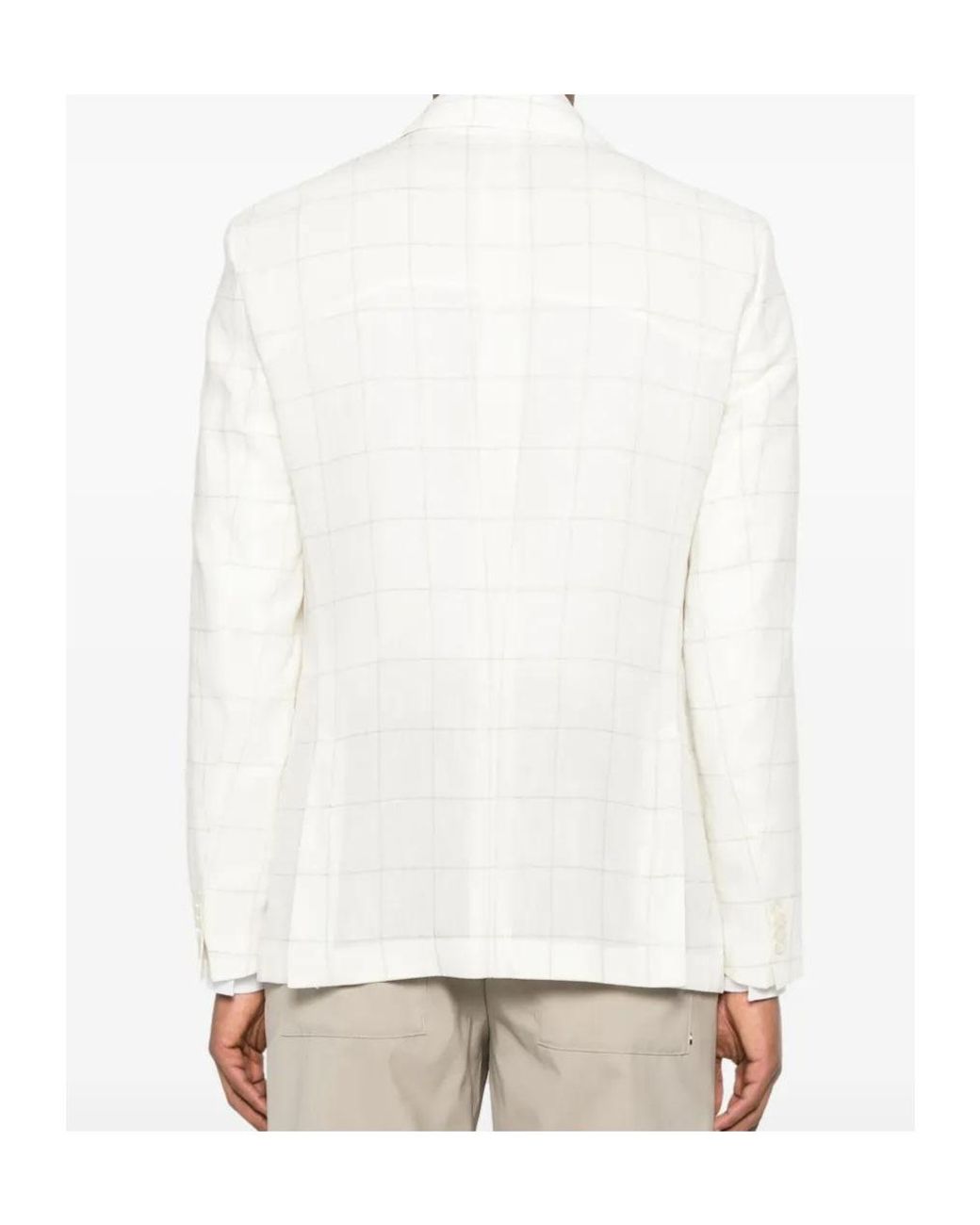 Boss White Checked Blazer for men