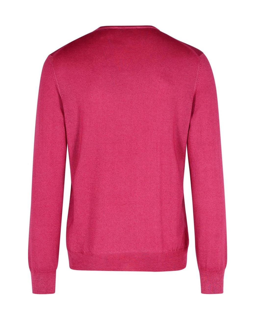 Gran Sasso Pink Crewneck Ribbed Jumper for men