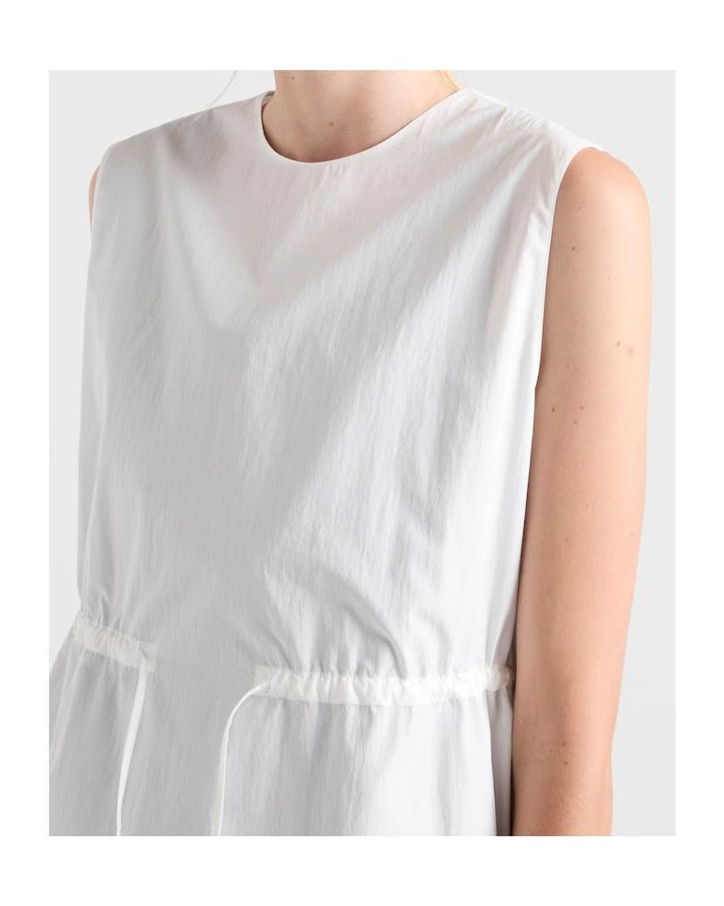 Prada White Printed Compact Fabric Dress