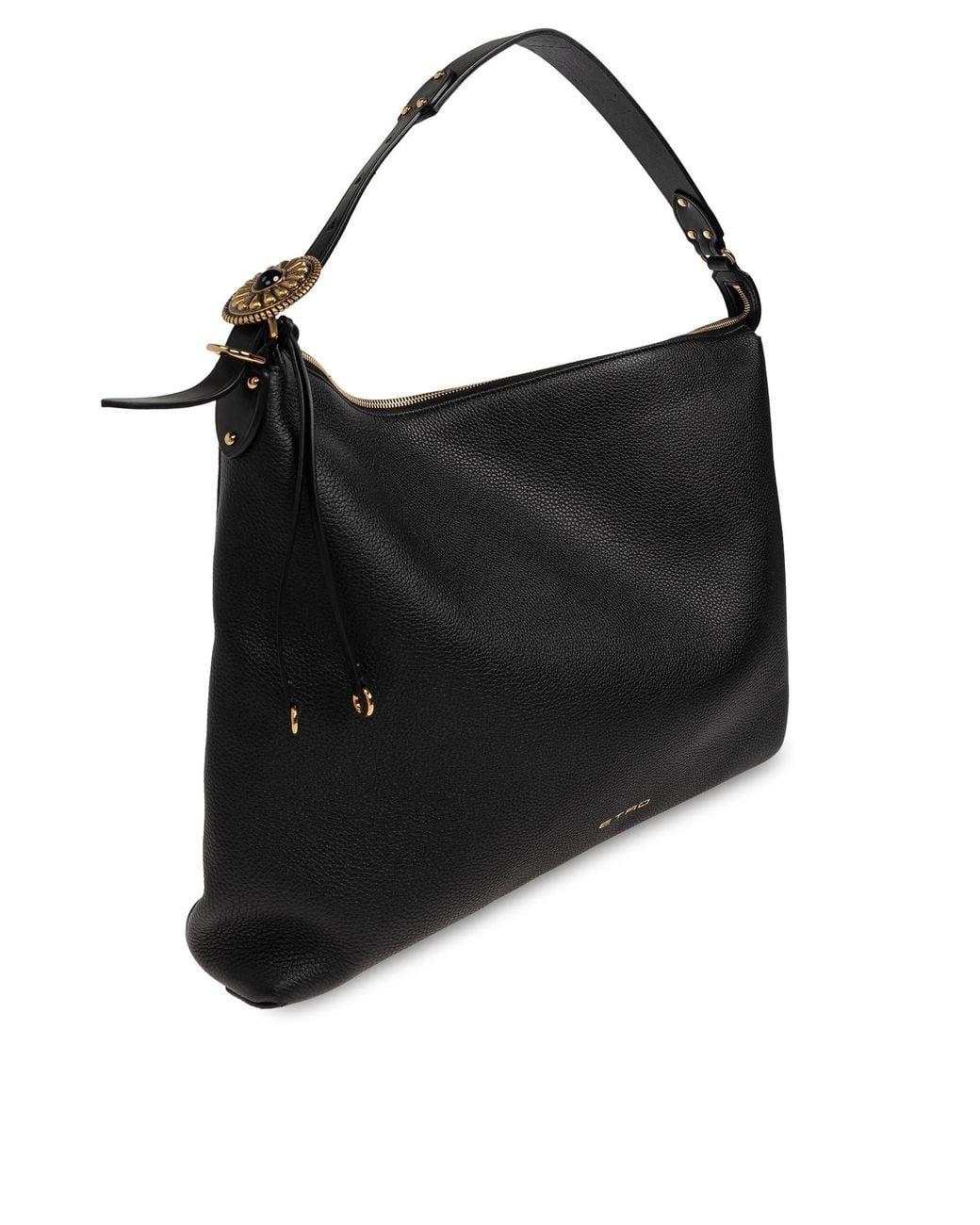 Etro Black Large Fringed Hobo Shoulder Bag
