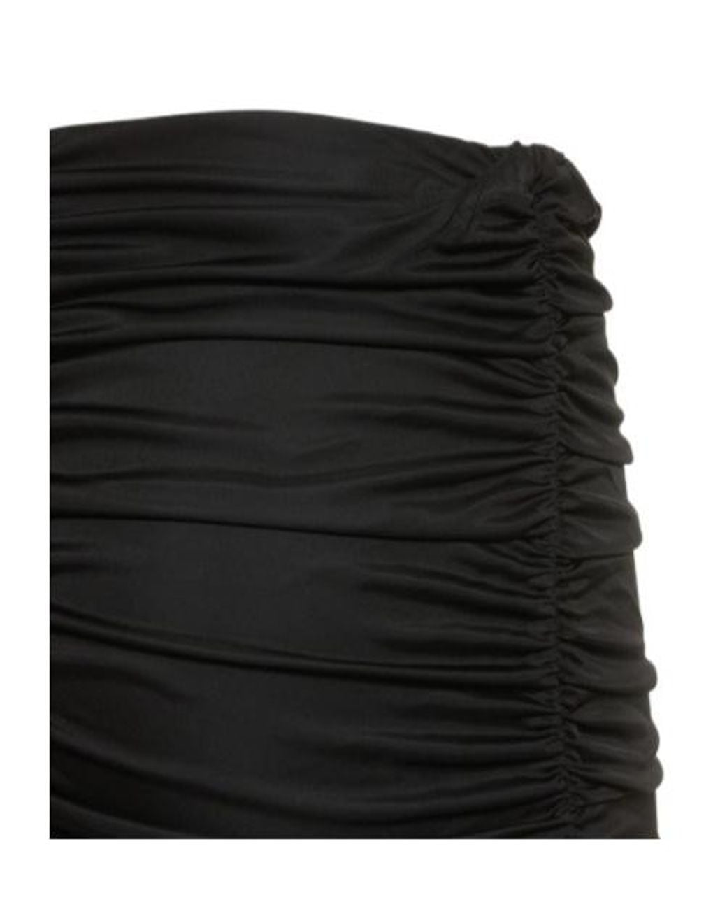 Blumarine Black Jersey Chiffon Draped Midi Skirt