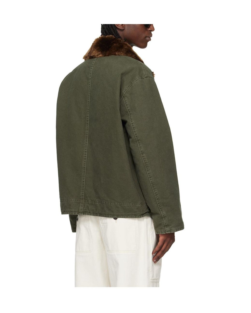 Isabel Marant Green Andy Fur-Collar Jacket for men