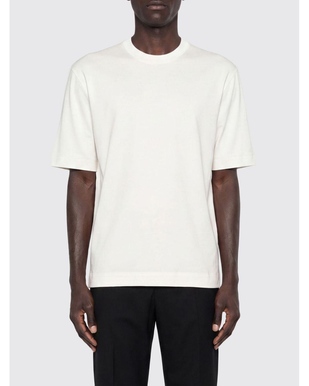 Zegna White Regular Fit Crewneck T-Shirt for men