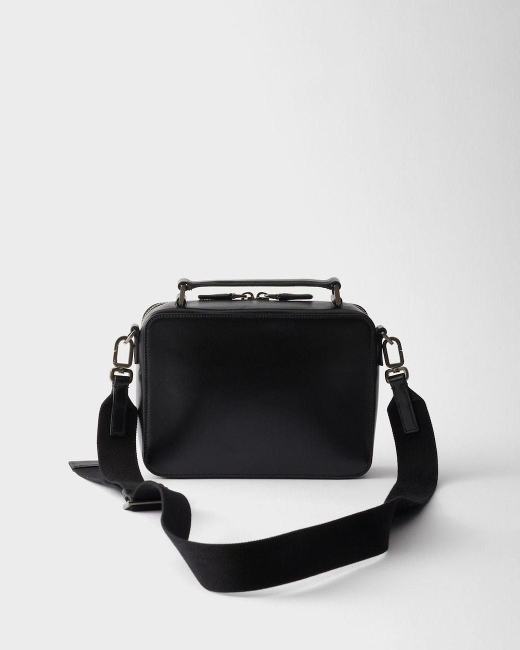 Prada Black Brique Leather Bag for men