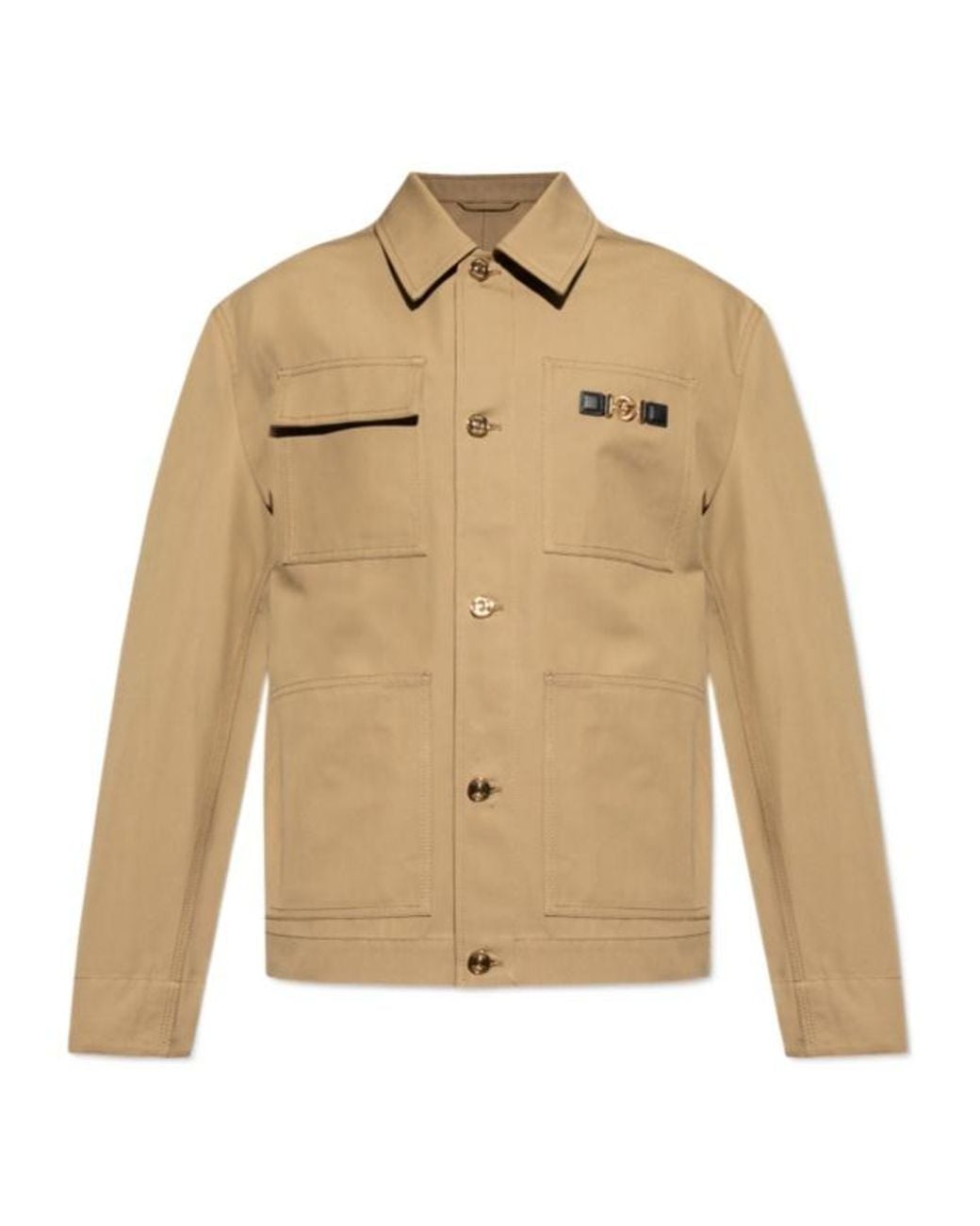 Versace Natural Jacket With Appliqué for men