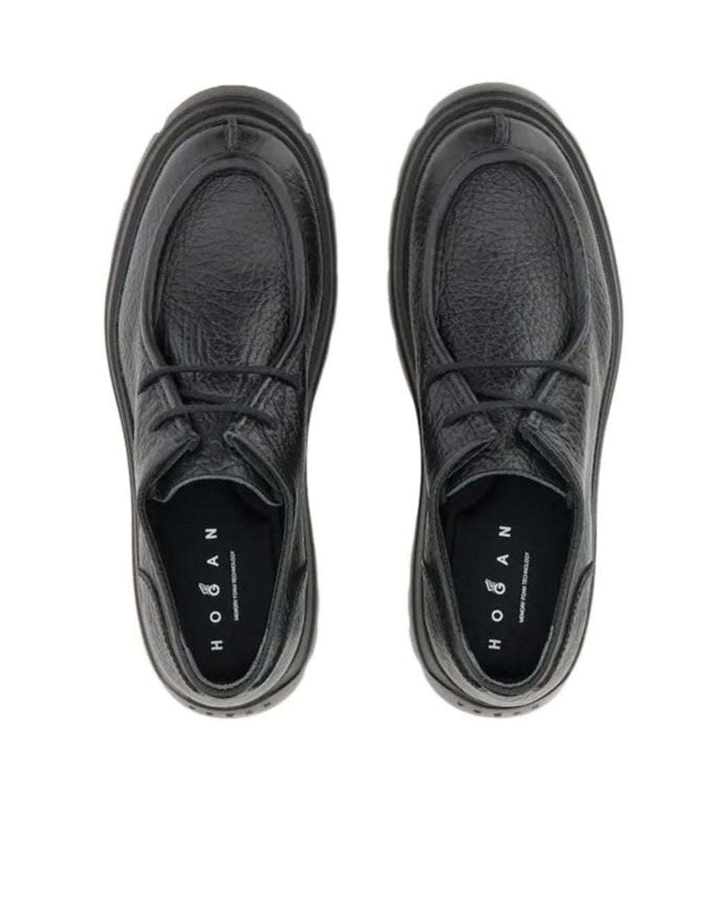 Hogan Black Lug-Sole Derby Shoes for men