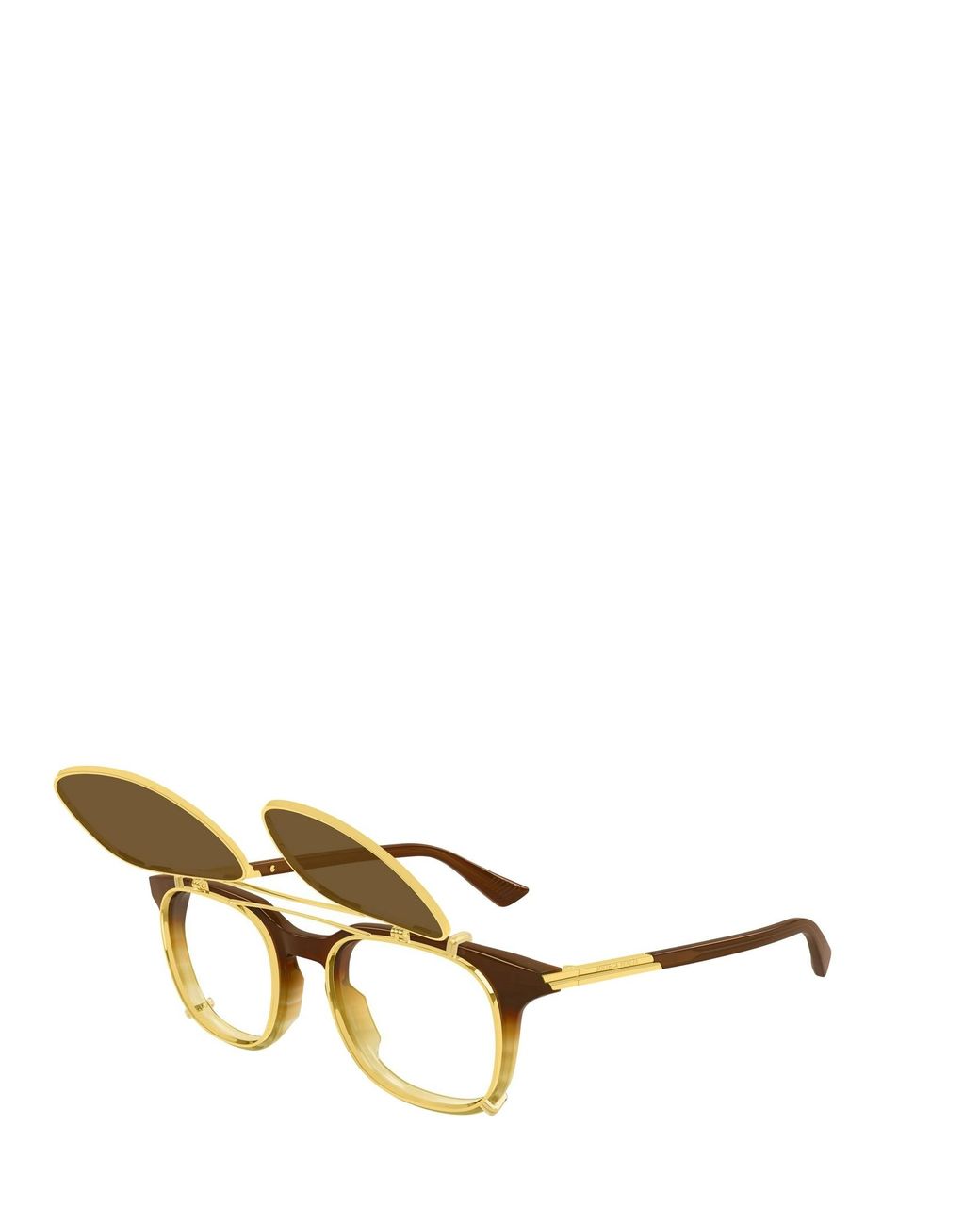 Bottega Veneta Multicolor Eyewear Classic Square Clip On Sunglasses for men