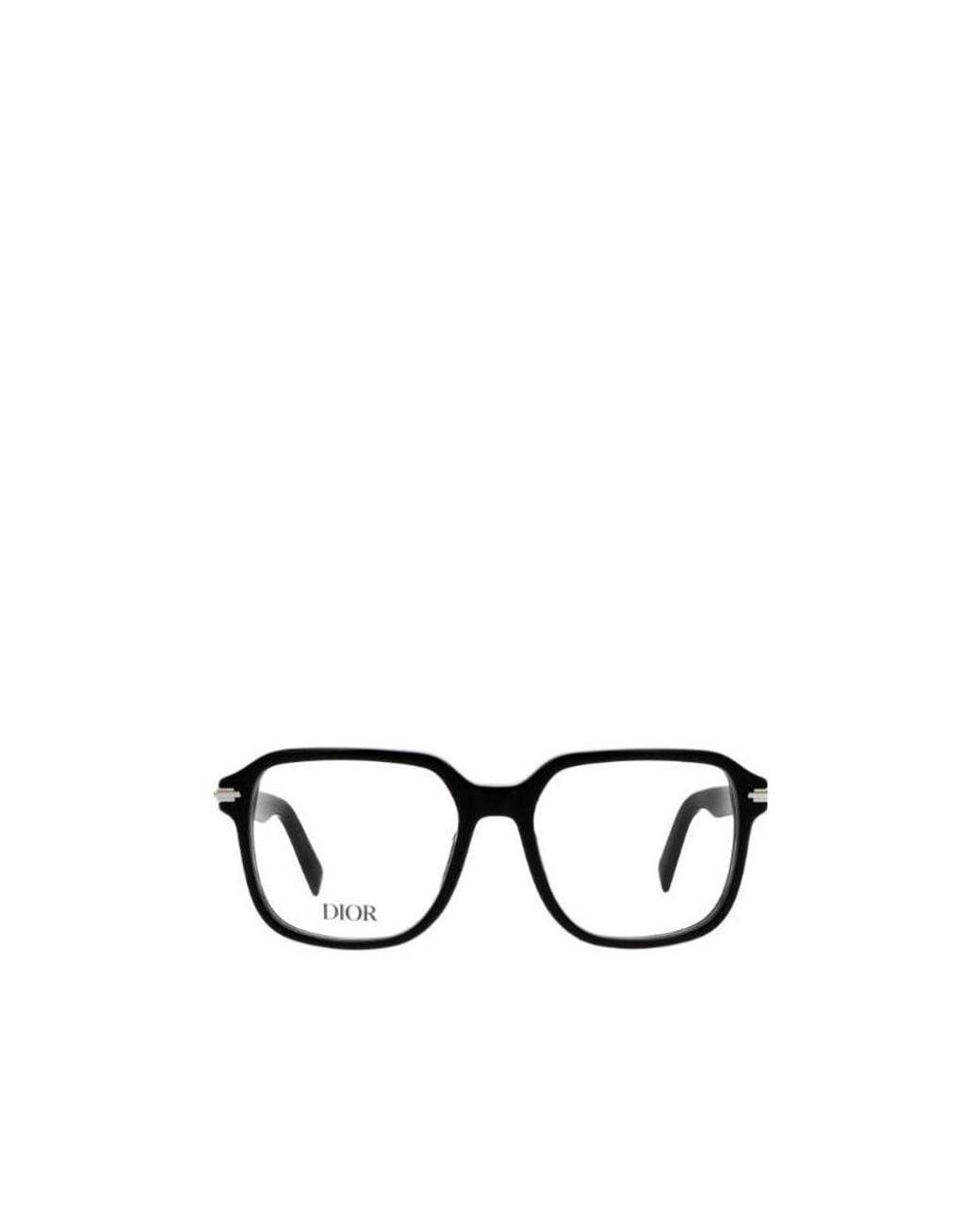Dior White Square Frame Clear Lens Glasses for men