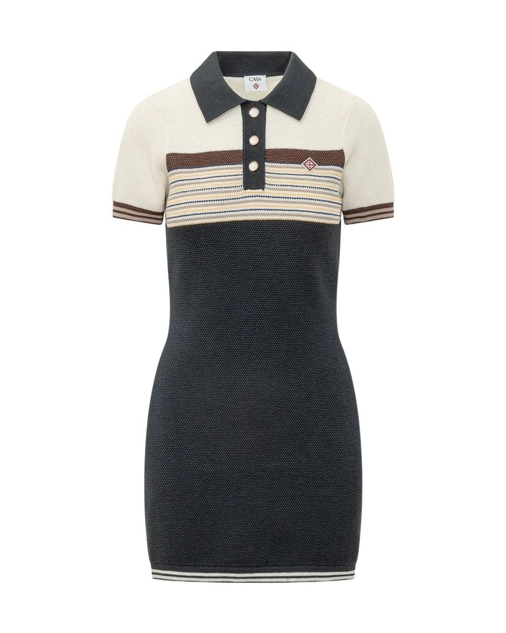Casablanca Multicolor Café Stripe Polo Dress