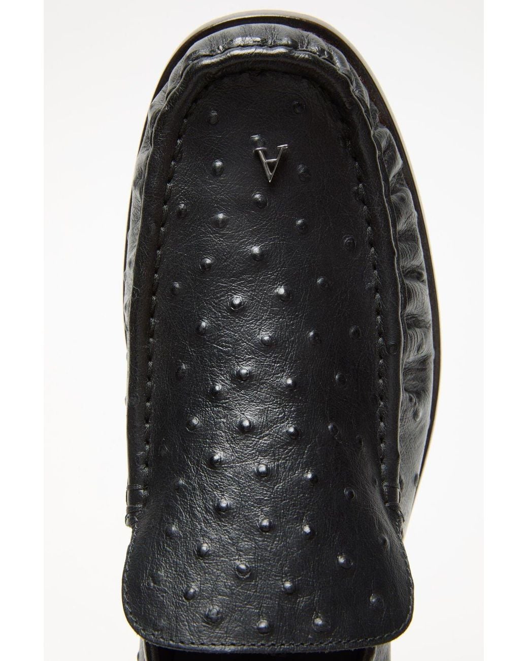 Acne Black Embossed-Detail Leather Loafers for men