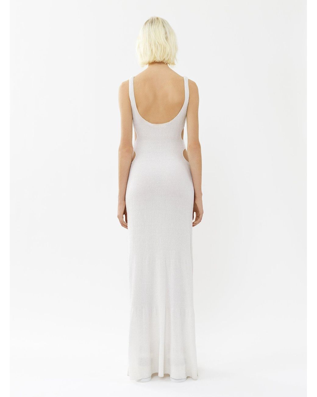 Chloé White Chloé Cut-Out Sleeveless Maxi Dress