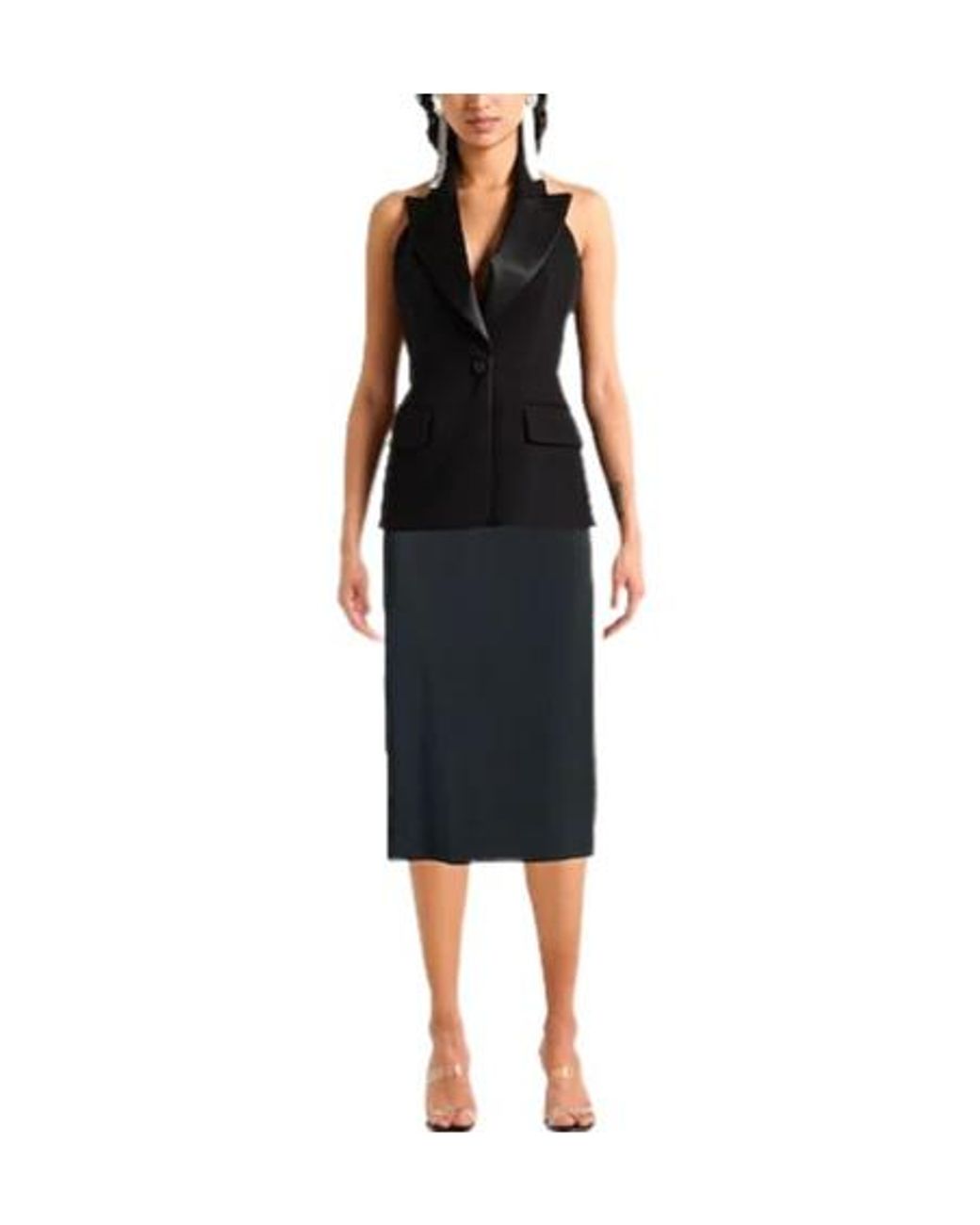 Max Mara Black Minimalist Short-Sleeve Knit Top