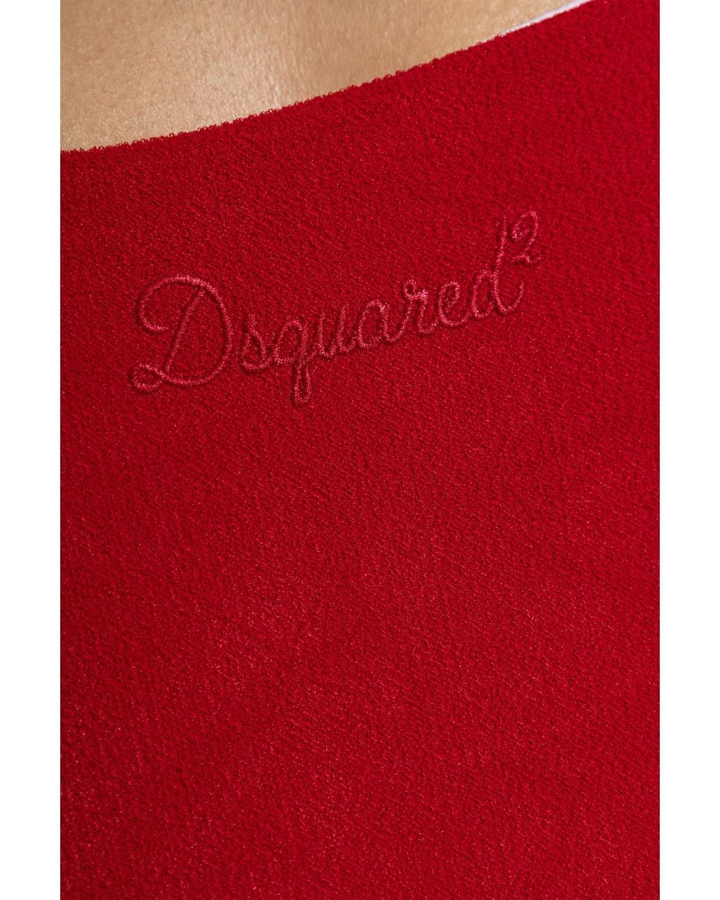 DSquared² Red Backless One-Piece Swimsuit