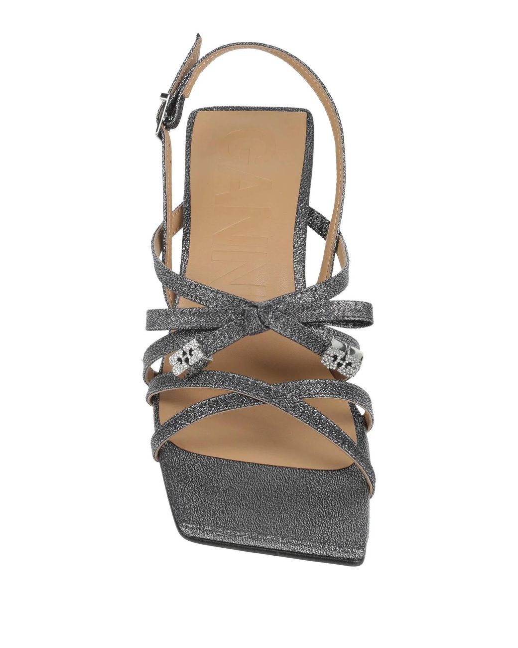 Ganni White One-Strap High Heel Sandals