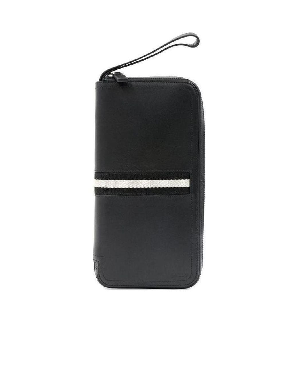 Bally Black Zipper Wallet for men