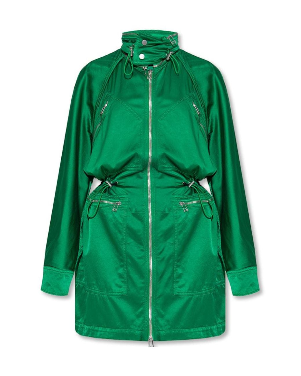 Bottega Veneta Green Drawstring Mini Dress