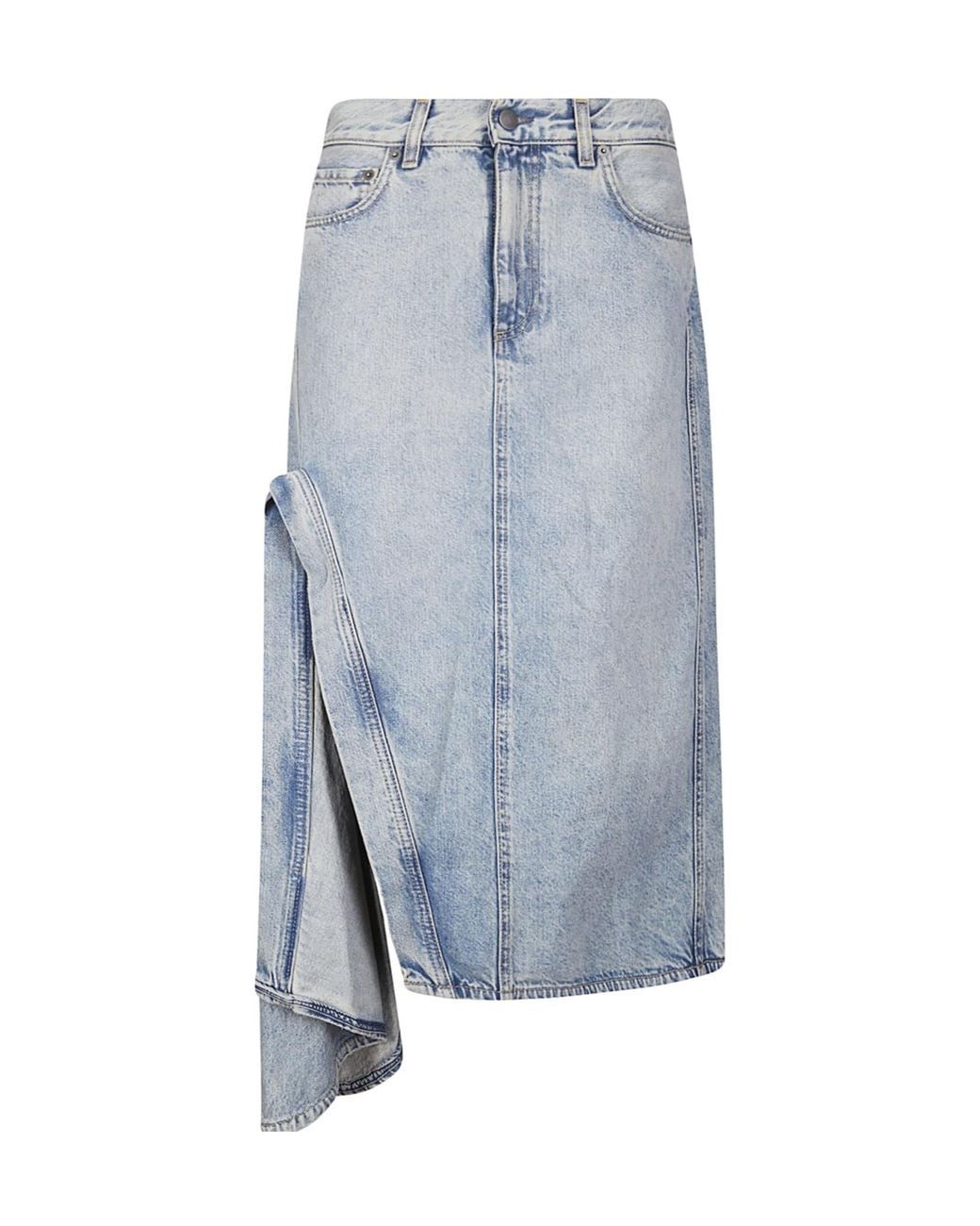 Haikure Blue Asymmetrical Denim Skirt