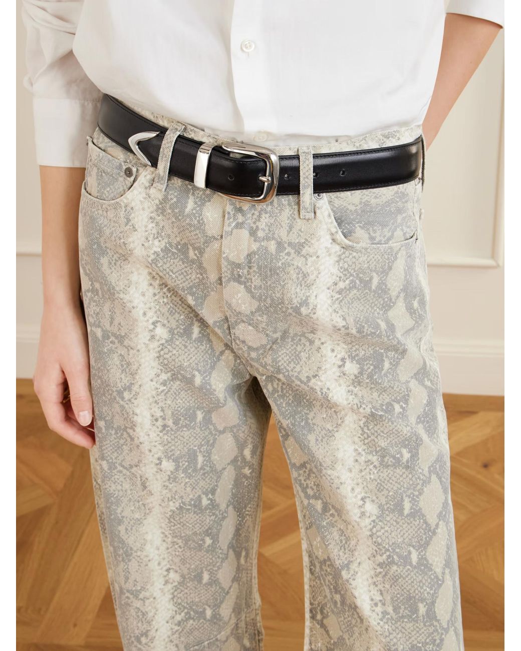 Citizens of Humanity White Miro Snake-Print Jeans