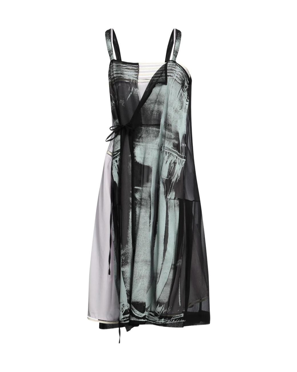 Maison Margiela Black Colorful Printed Sleeveless Dress
