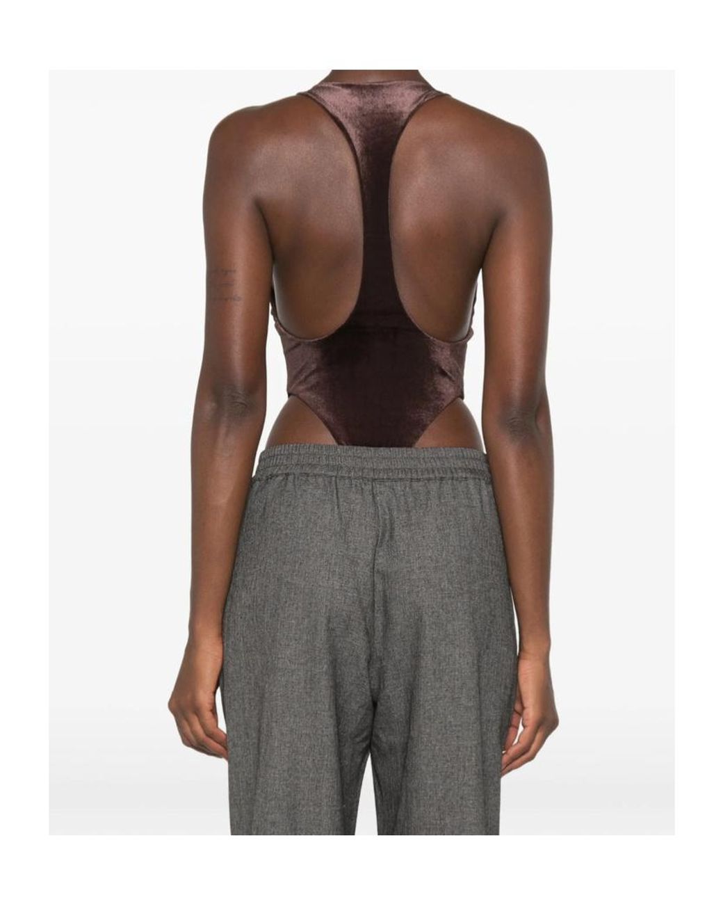 ANDAMANE Brown Fonda Halterneck Bodysuit for men